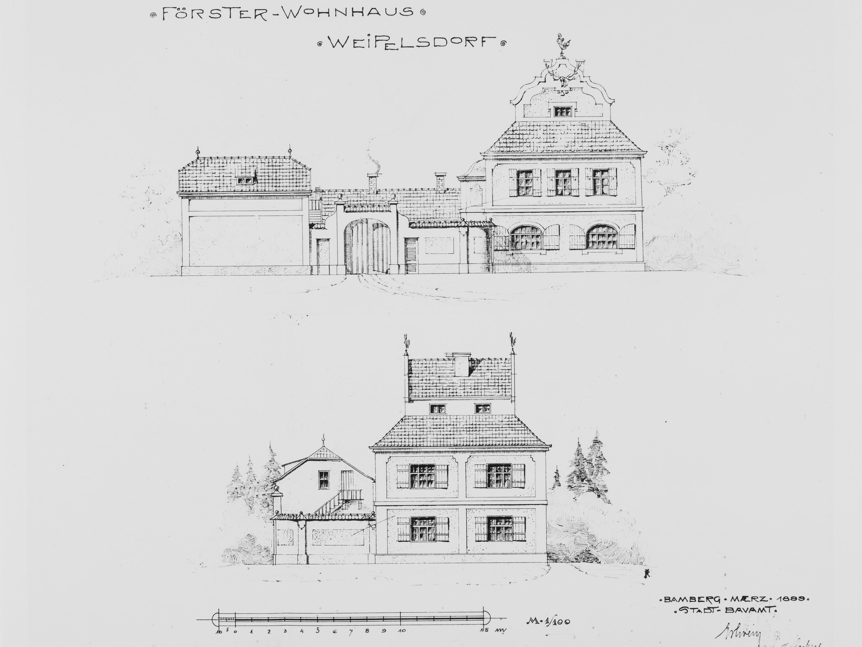 Pläne des Frosthauses nach Stadtbaurat Johann Jakob Erlwein
